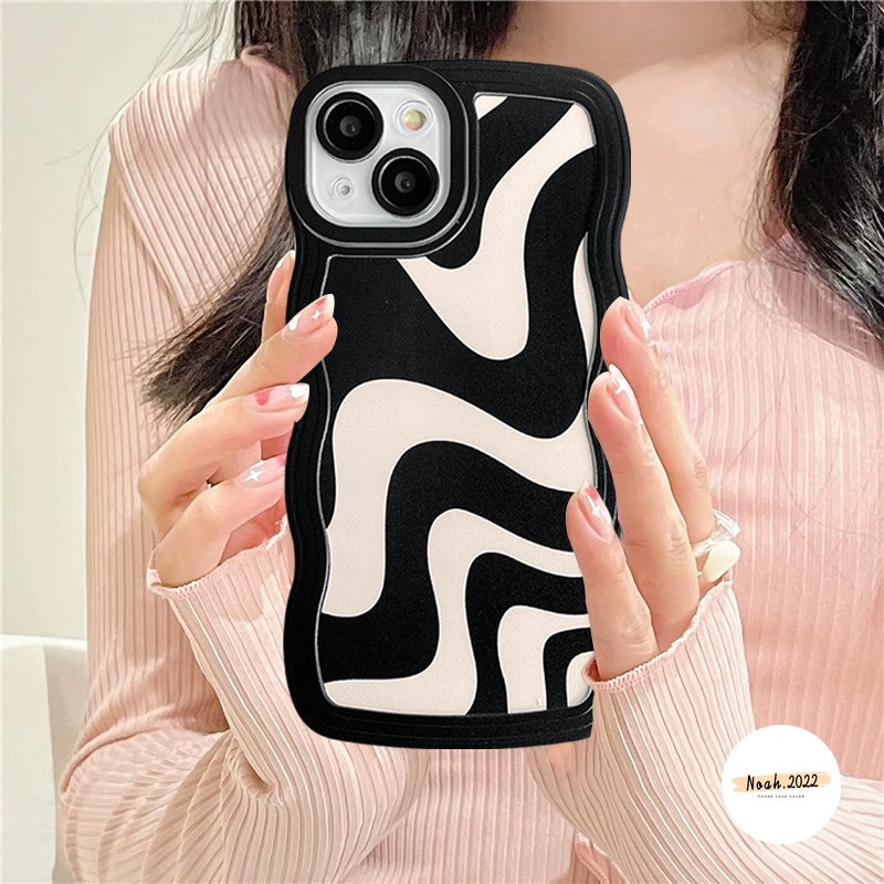 Soft Casing Oppo A17 A17K A77 A57 A55 A15 A15s A76 A96 A54 A74 A53 A33 A16 A16s A16K A16E A7 A5s A3s A5 A9 A11K A12 A12E Reno 8Z 8 7Z 7 6 5 4F Motif Zebra Wave Edge Casing TPU