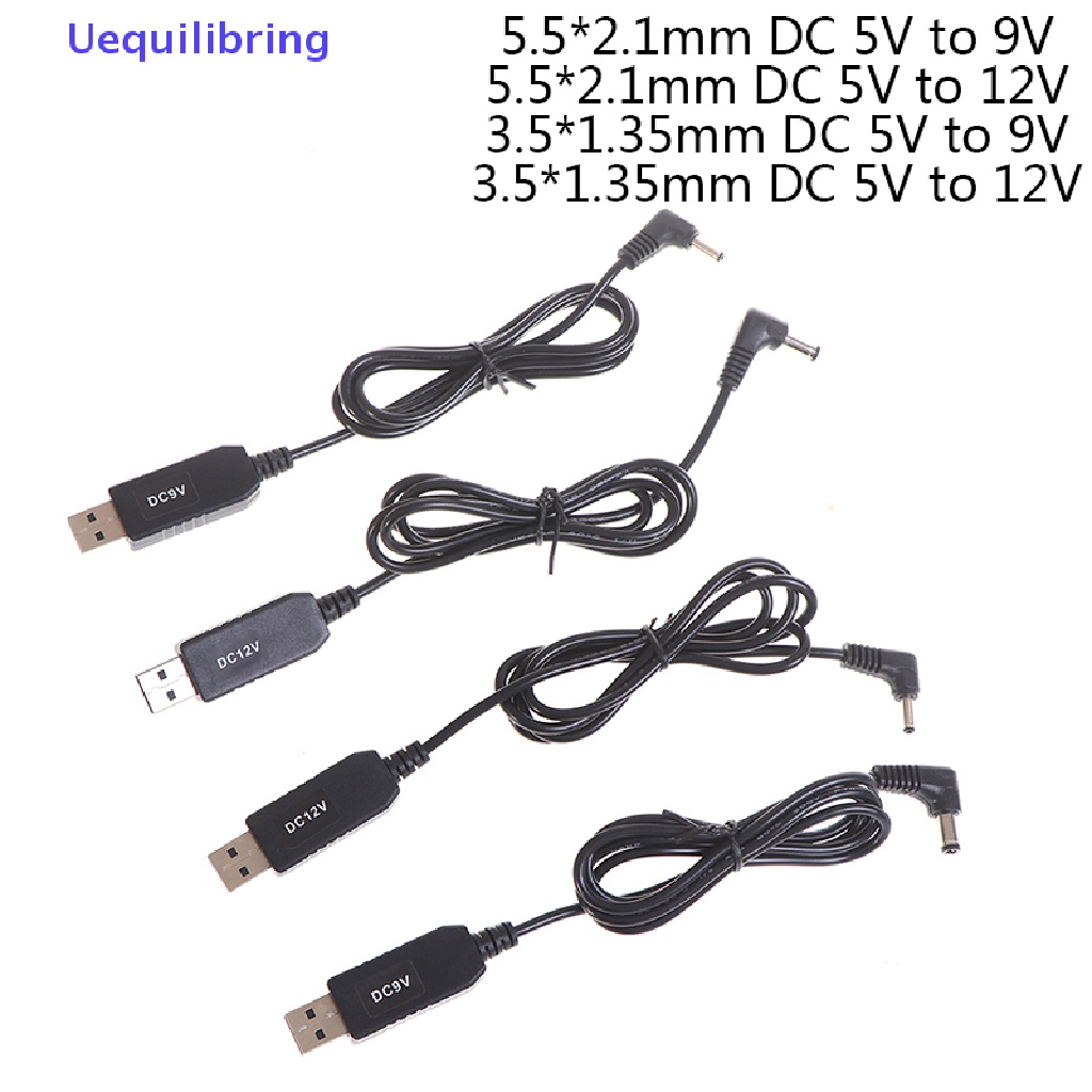 Uequilibring USB power boost line DC 5V Ke 9V 12V Step UP Adapter Kabel 3.5 * 1.35mm 5.5 * 2.1mm Baru