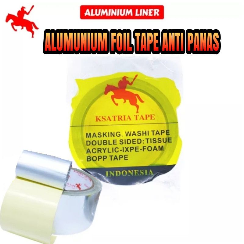 

lakban isolasi alumunium foil metal lebar 44mm permeter anti panas /tambal panci penambal serbaguna