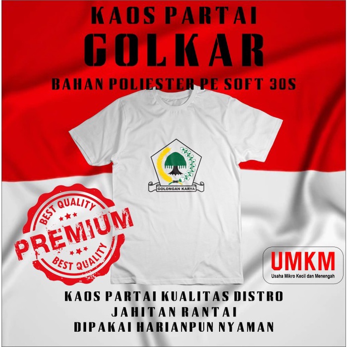 Kaos Partai GOLKAR Bahan Polyester PE Soft