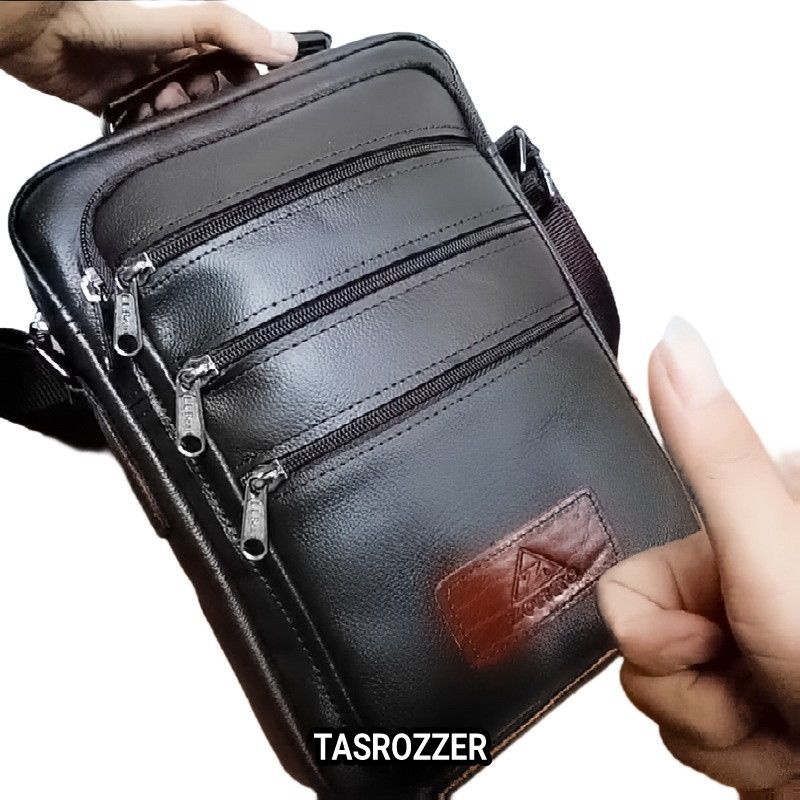 Tas selempang pria kulit asli 100% original multifungsi