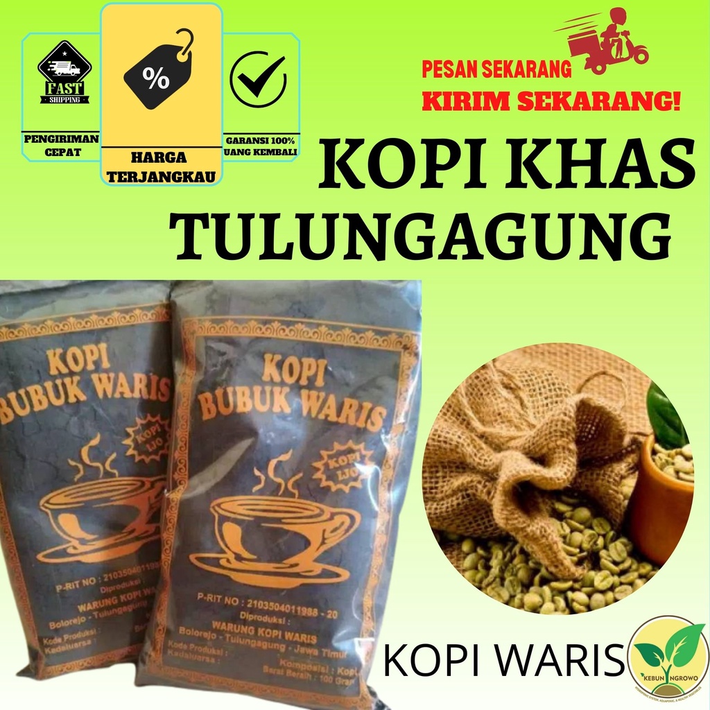 

Kopi Ijo Bubuk WARIS Tulungagung Not Brontoseno Dokar White Coffe 500 Gr