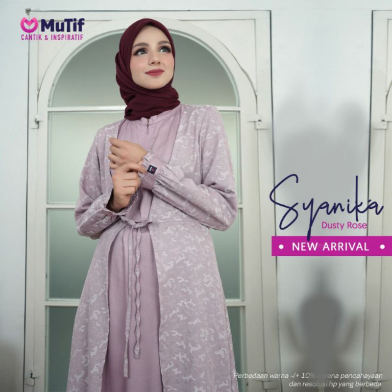 [SALE 25%] GAMIS MUTIF SYANIKA DUSTY ROSE
