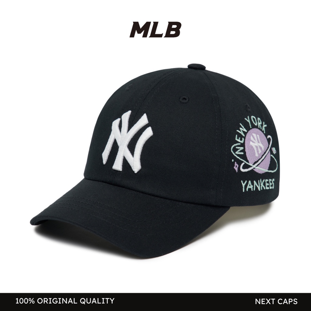 MLB Like NY Yankees Planet Ball Cap - Topi Baseball Lengkung Katun Import Korea Pria Wanita