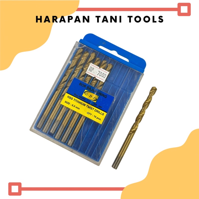 GDO Mata Bor Besi Kuning 6mm | G.D.O Mata Bor Besi Kuning 6mm | Mata Bor Besi Kuning 6mm