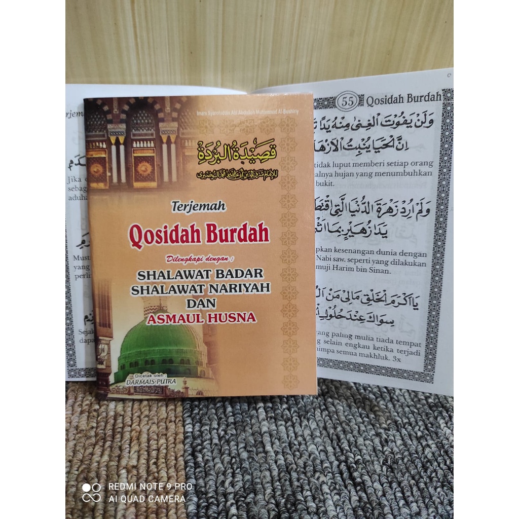 Terjemah Qosidah Burdah dilengkapi sholawat badar nariyah Asmaul Husna