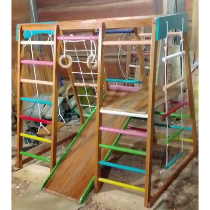 Brakiasi Fullset Climber/ Mainan Anak Montesori/Prosotan Anak/Mainan Kayu