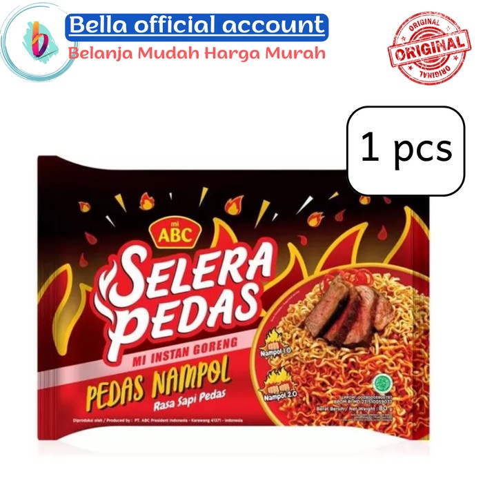 Jual Abc Selera Pedas Mie Goreng Instant Pedas Nampol Rasa Sapi Pedas