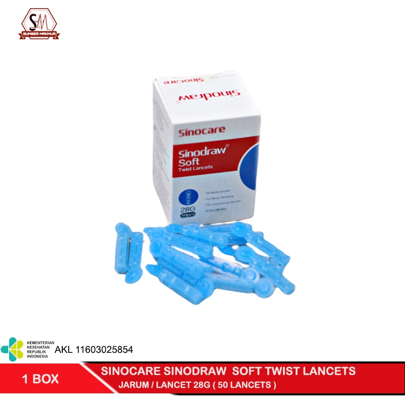 Sinocare Sinodraw Blood Lancet / Jarum 28G (50 pcs)