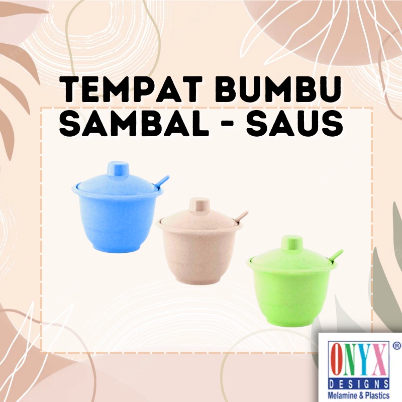 Tempat Sambal + Tutup + Sendok 260 ml Bahan Melamin