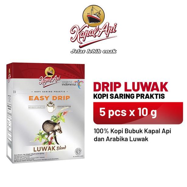 

[BISA COD] KAPAL API Drip Luwak 1 Folding Box (5 x 10 gr)