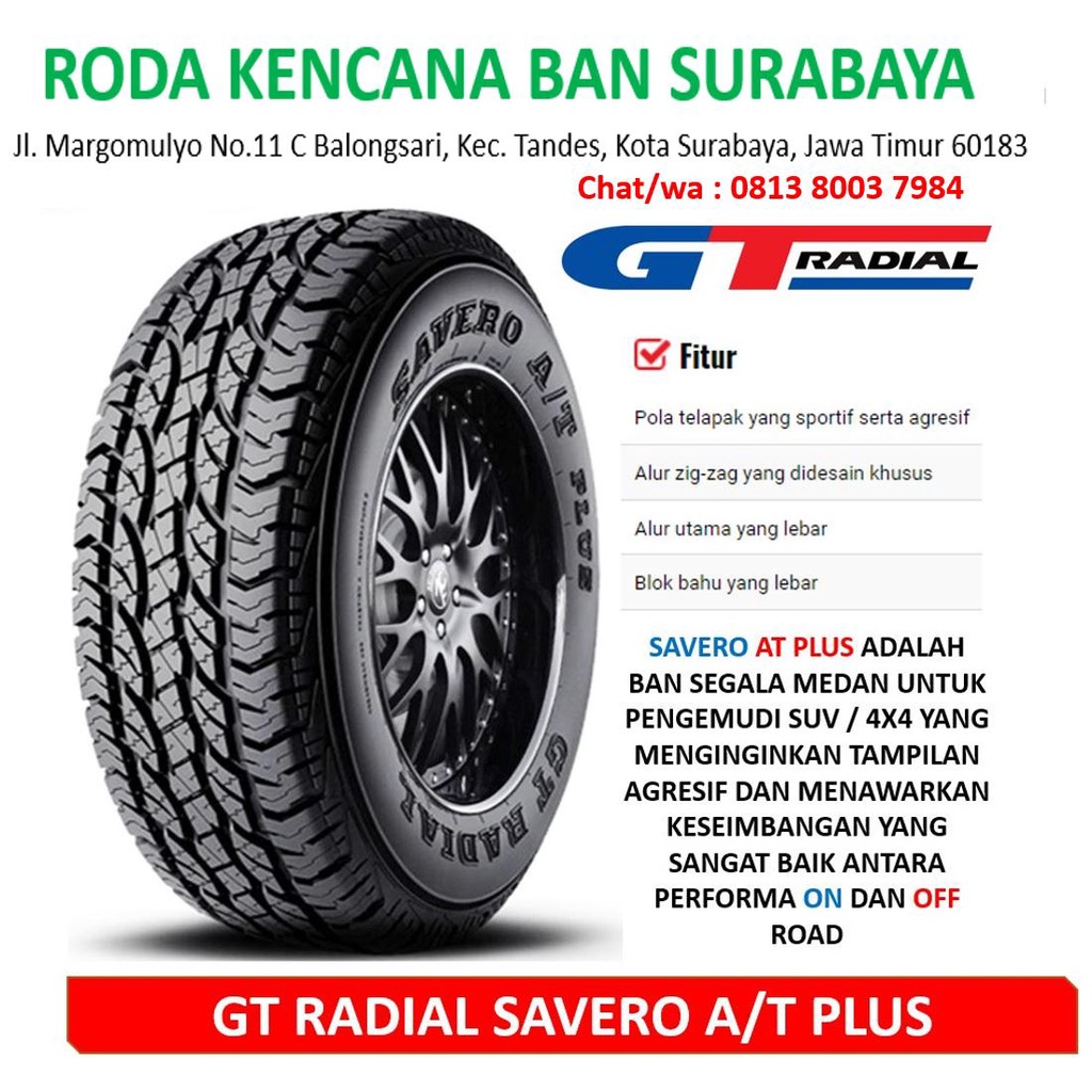 GT Radial Savero AT Plus 205/70 R15 Ban Mobil Semi Offroad Innova