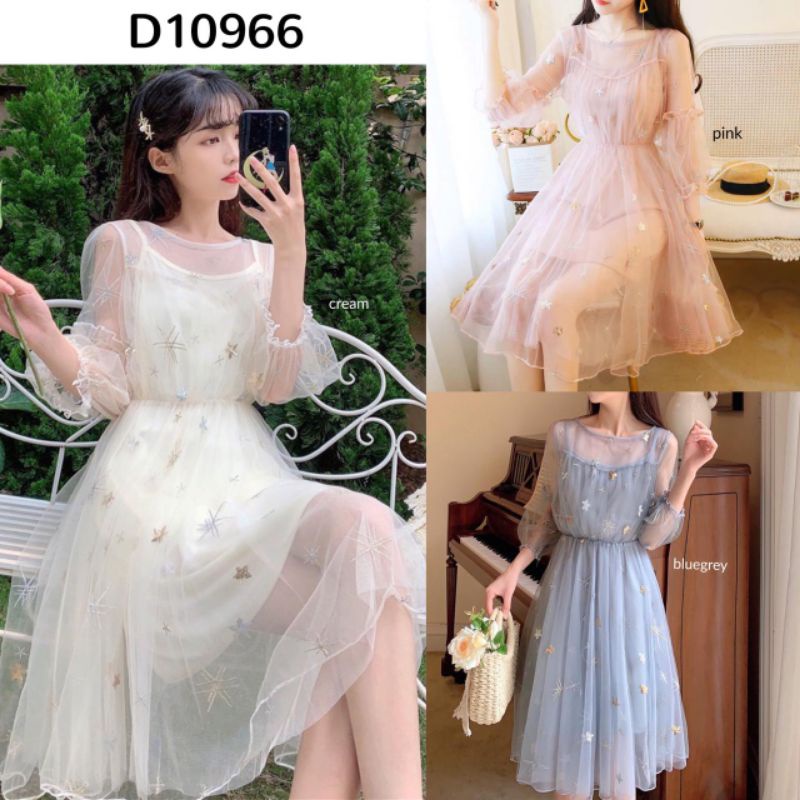 Baju mini midi puff floral flower dress sabrina neck pesta natal kondangan christmas new year party casual lace brukat brokat tile tule dinner dress wanita import bangkok korea putih lilac balon motif daisy bunga korean look style vintage dress 2023