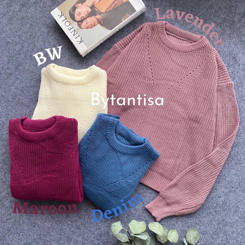 SWEATER RAJUT TEE GWENA NORMAL SIZE BAHAN LEMBUT