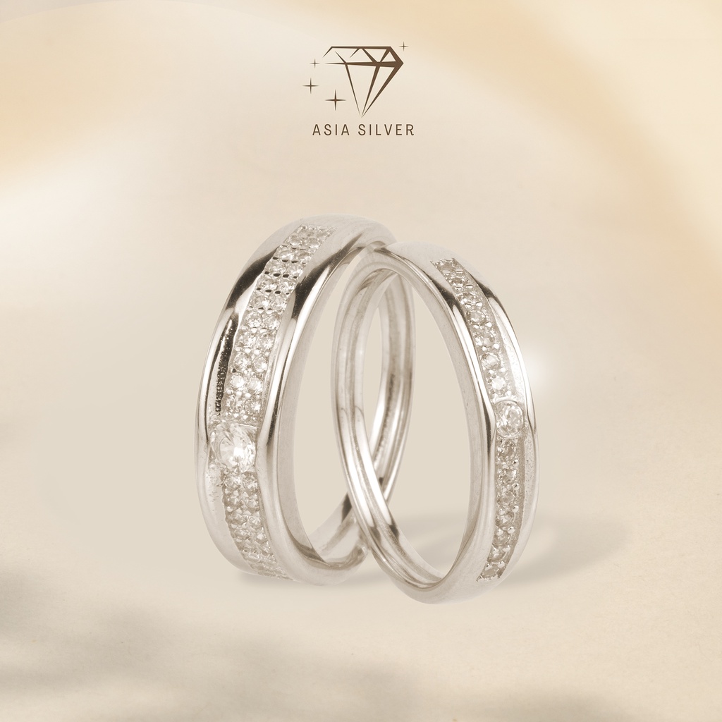 Cincin Couple Perak Silver 925 Tunangan Nikah Kawin Wedding Ring | Cincin Wanita / Pria Perak Silver