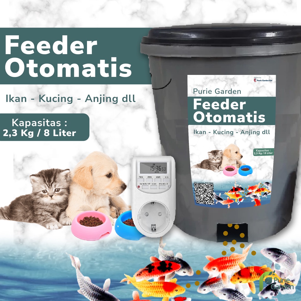 Auto Feeder Otomatis Ikan Koi Kucing Anjing dll Memberi Pakan Ikan Otomatis PG KDR