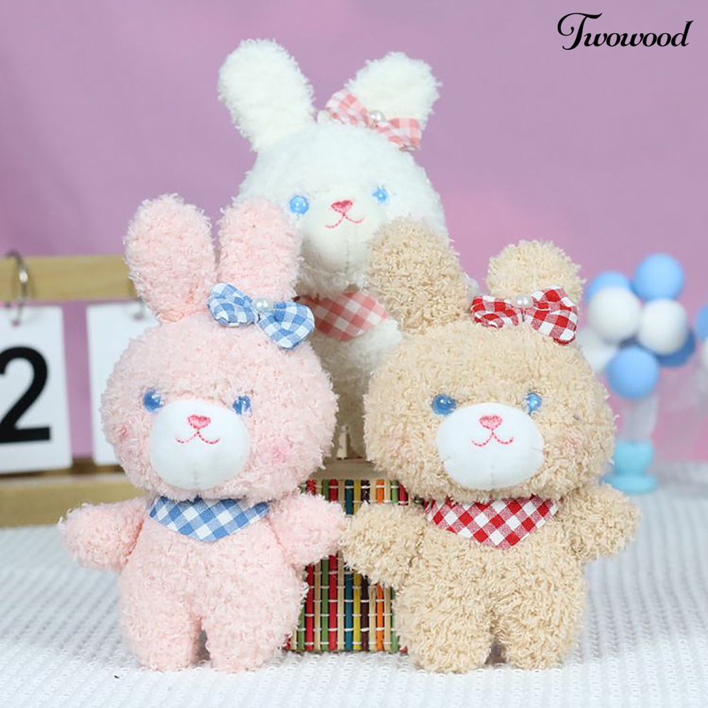 Twowood Rabbit Keychain Multiguna Realistis Tiga Dimensi Berbulu Hadiah Liburan Super Lembut Indah Kartun Kelinci Boneka Mewah Mainan Kunci Liontin Untuk Anak