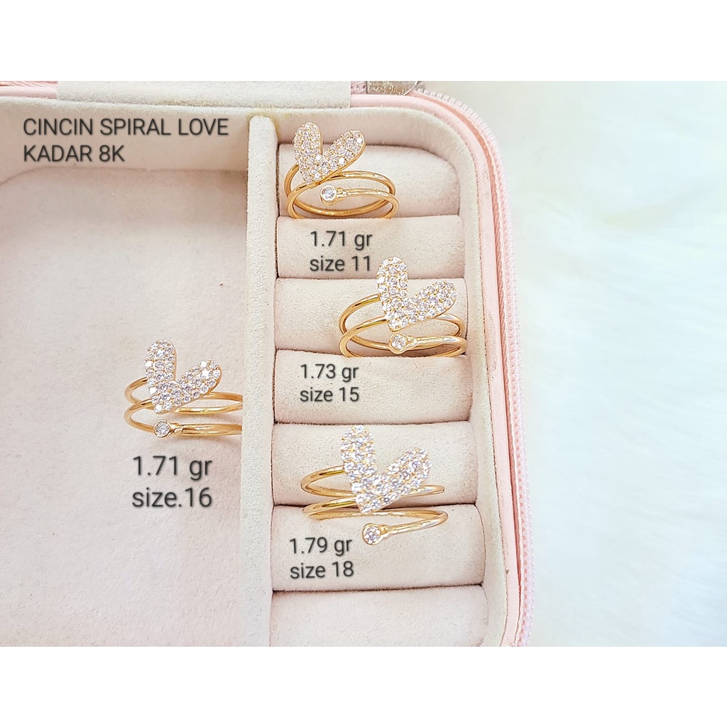 Cincin spiral love fashion wanita dewasa pameran kadar 375