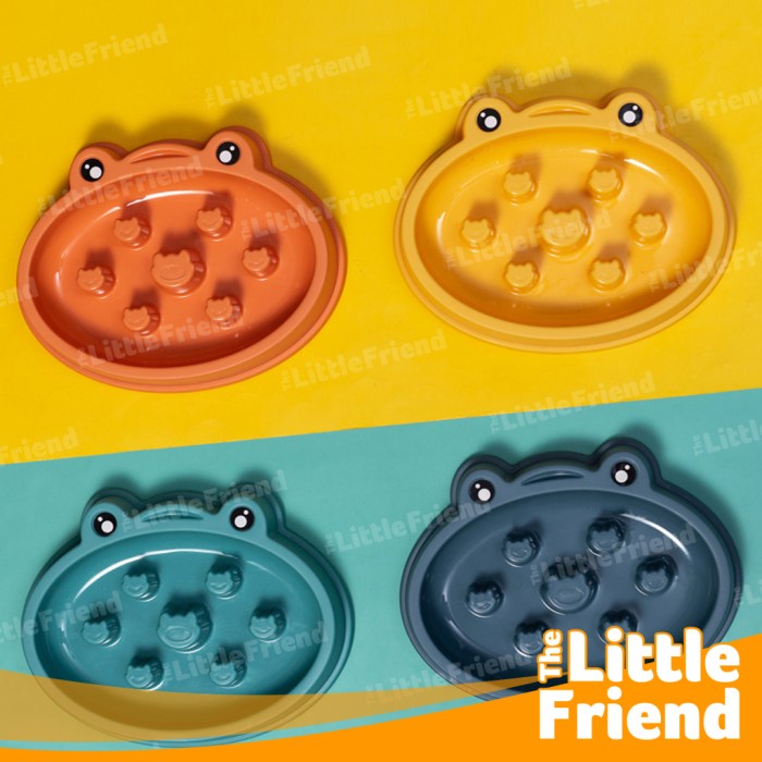 Tempat Makan Slow Feeder Anjing Kucing Mangkuk Anti Sedak CARTOON FROG