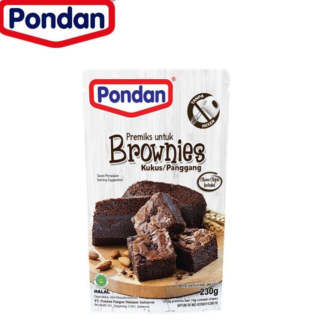 ゅ Pondan Tepung Premiks Brownies Kukus &amp; Panggang Chocolate 230 gr ⇎