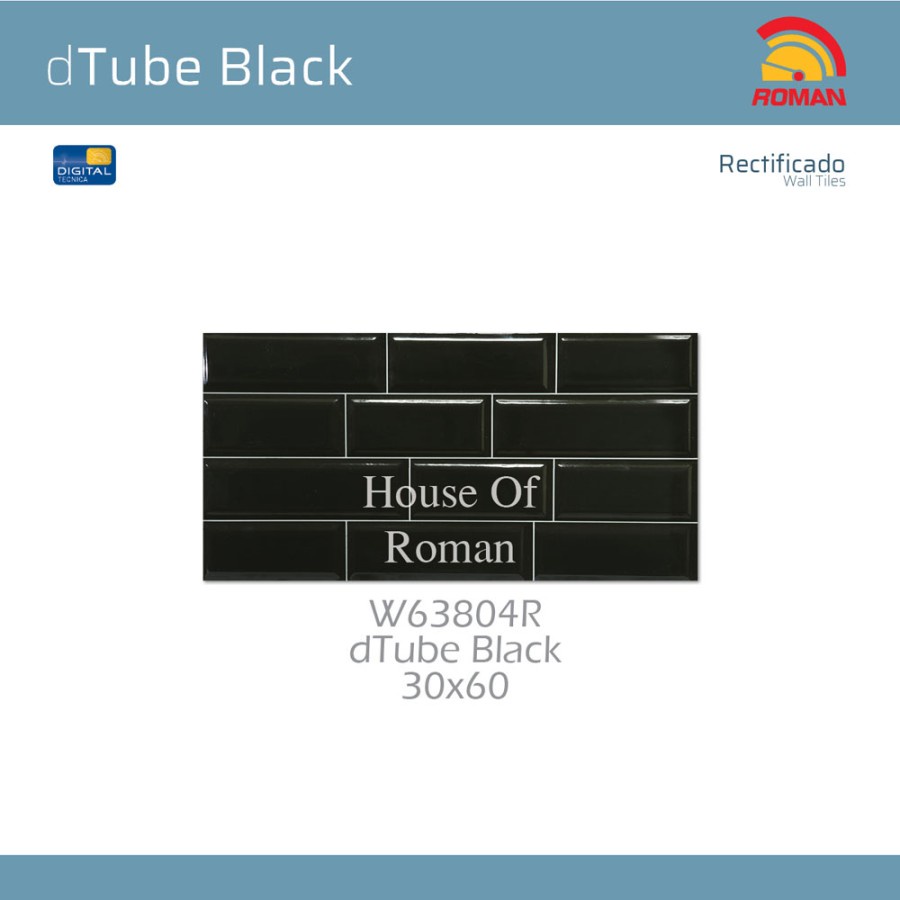 ROMAN KERAMIK DTUBE BLACK 30X60R W63804R (ROMAN HOUSE OF ROMAN)
