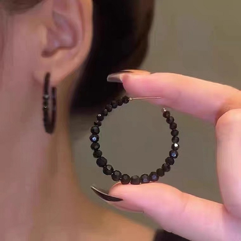 Anting Rumbai Cinta Zirkon Mewah Yang Dipersonalisasi Anting Rumbai Gaya Punk Baru Kupu-Kupu Hitam Anting Wanita Korea Multi Style Perhiasan Wanita