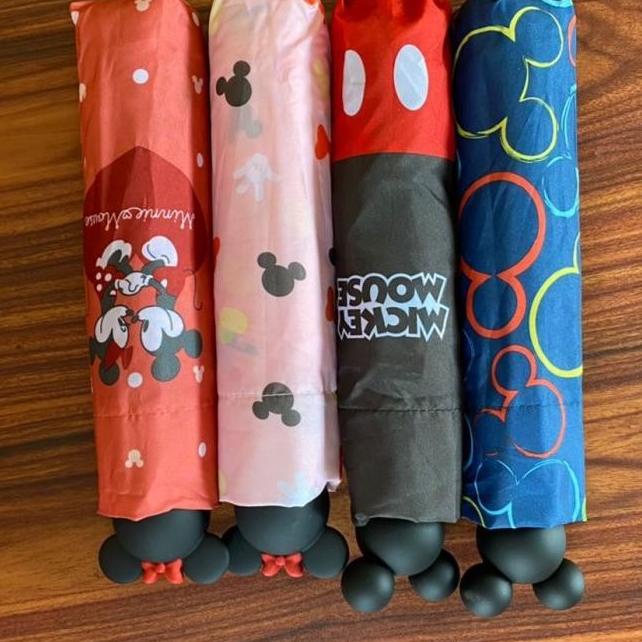 Payung Lipat Foldable Umbrella Disney Mickey Minnie Daiso Korea