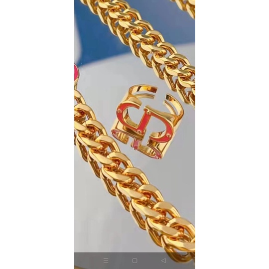 Set Titanium Kalung Dan Gelang C&amp;D Perhiasan Wanita (Warna Pink)