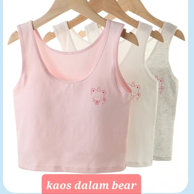 BAJUKIDDIE KAOS DALAM BEAR PAKAIAN DALAM ANAK REMAJA CEWEK TANK TOP CUP IMPORT