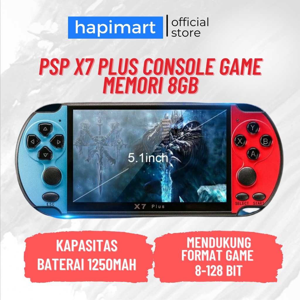 Gameboy Konsol Game PSP X7 Plus Screen Besar 4.3 Inch 8GB Musik Video