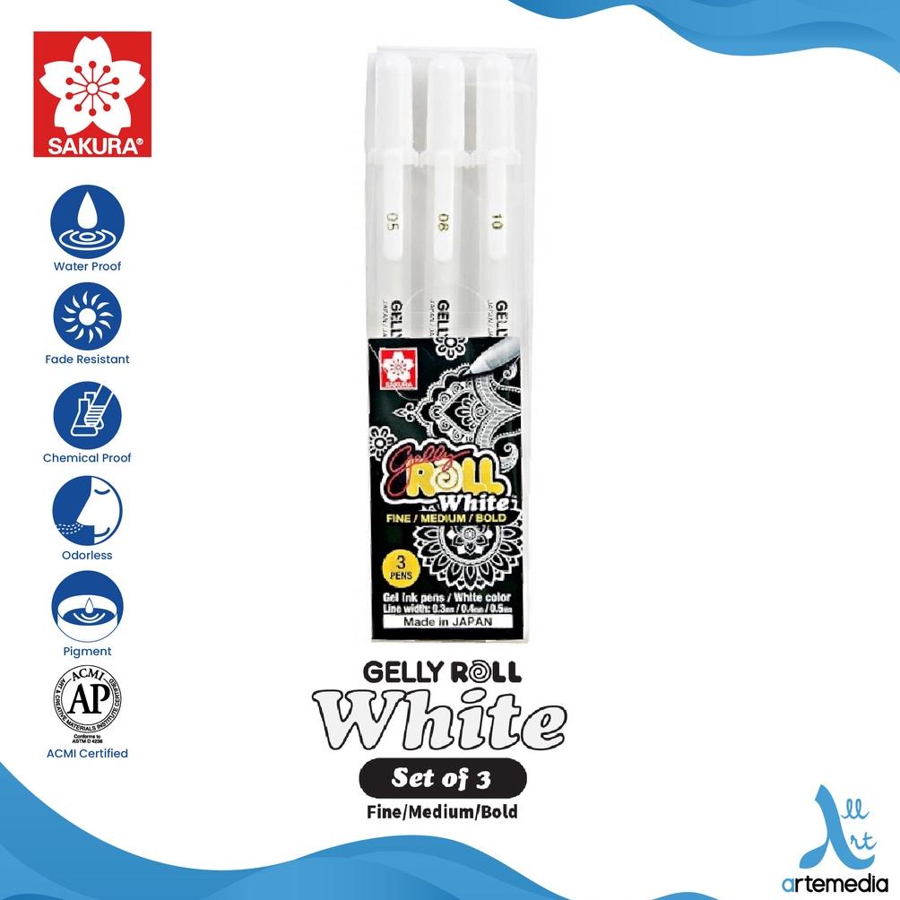 

BISA COD Pulpen Warna Sakura Gelly Roll White Color Gel Pen Bolpen