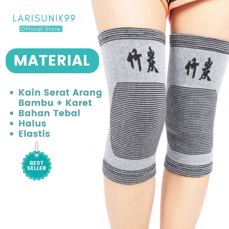 Deker Lutut Korset Kaki Pembalut Lutut Anti Rematik Bahan Serat Arang Bambu Alat Kesehatan