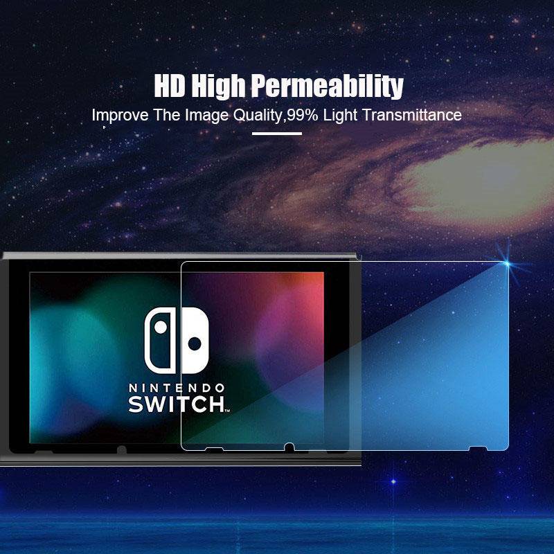 Film Pelindung Tempered Glass Untuk Nintendo Switch Oled Lite Konsol Game HD Curved Edge Full Cover Screen Protector