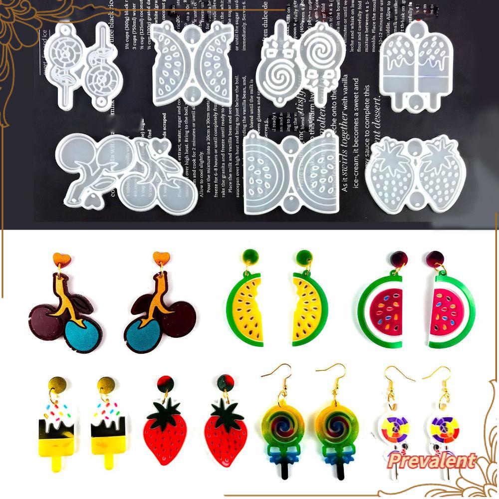 Preva Anting Resin Cetakan Resin Juntai Resin Kerajinan Lolipop Cherry Semangka Alat Membuat Perhiasan Resin Silicone Mold