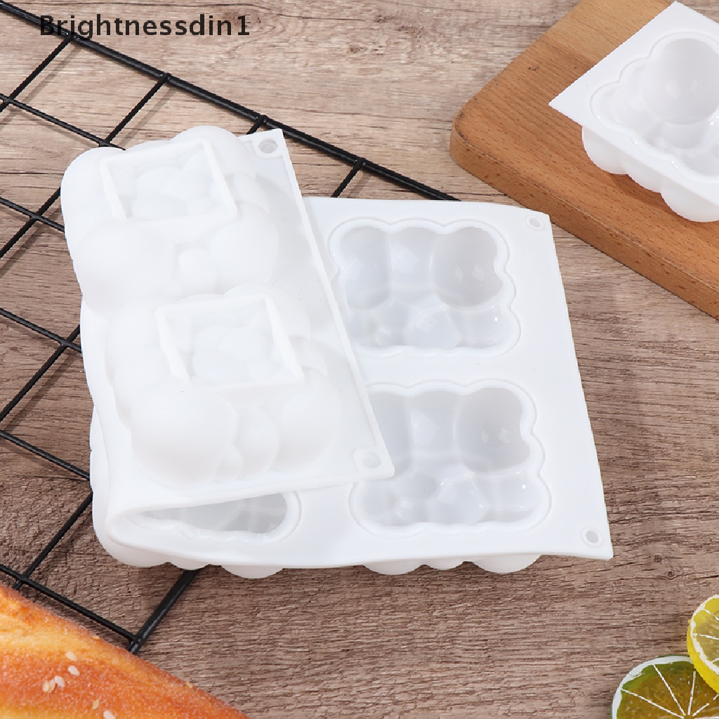 [Brightnessdin1] 1pc 1/6-rongga Bentuk Awan 3D Cetakan Silikon Untuk Baking Dessert Dekorasi Mold Butik