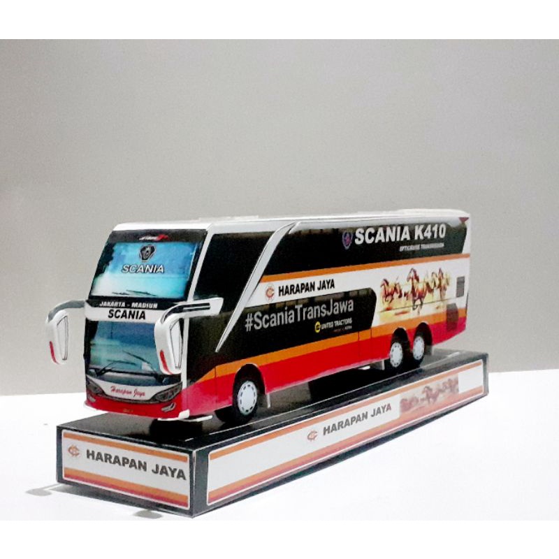 Miniatur Papercraft Bus Harapan Jaya Doubel Decker Jetbus2+