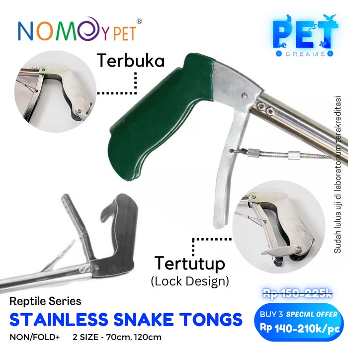 NOMOY SNAKE TONGS 70cm 120cm TONGKAT STAINLESS GRAB STICK ALAT PENJEPIT HOOK PENANGKAP STIK JEPIT ULAR