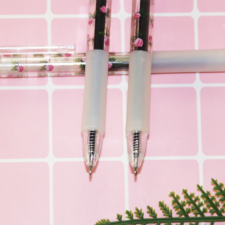 6pcs Pen Pena Pulpen Cetek Cetekan Gel Motif Bunga OSM-ST0093
