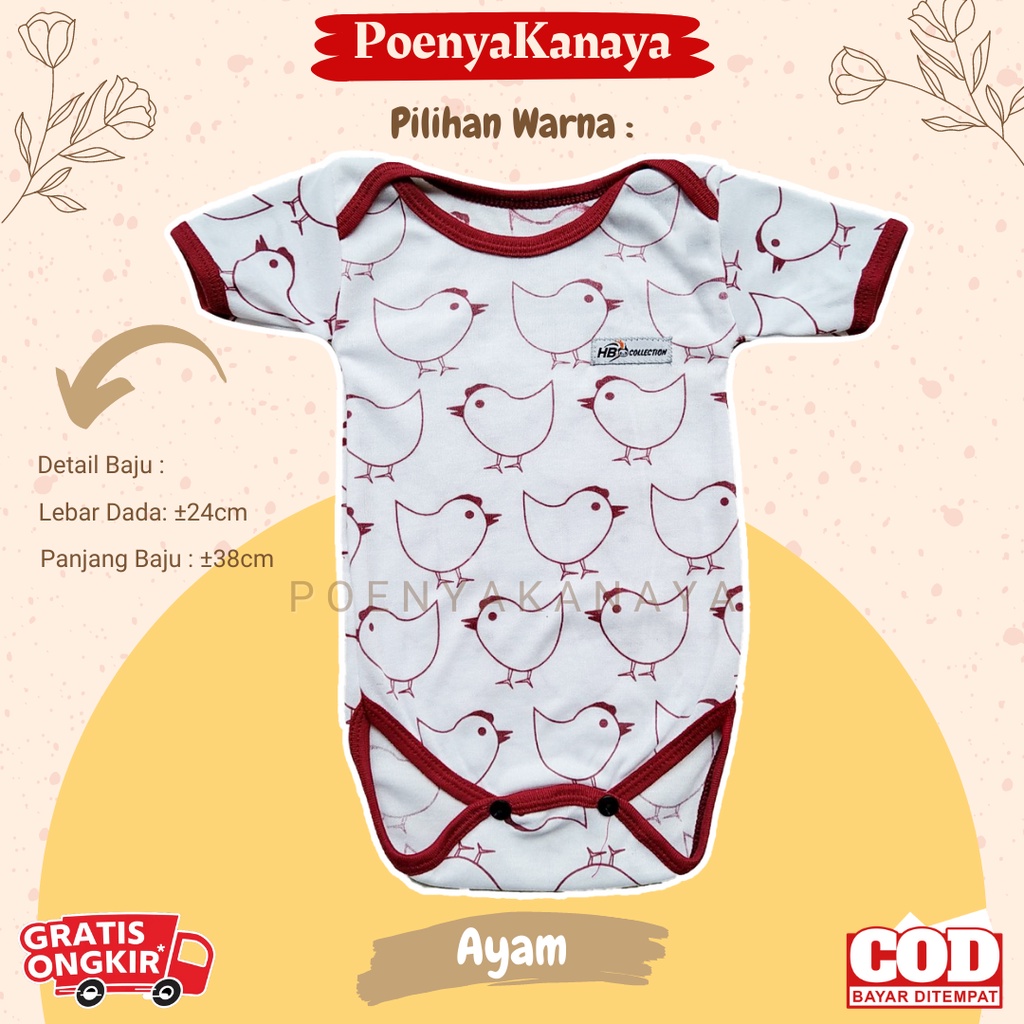 3pc/1pc Jumper Pendek Bayi SERI MAROON HBc 0-6 Bulan KD04