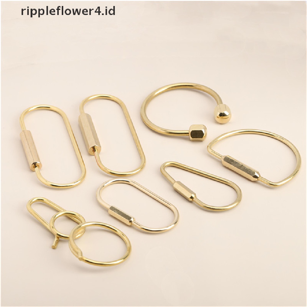 {rippleflower4.id} Kuningan Gantungan Kunci Sekrup Lock Camping Survival Carabiner Key Ring Aksesoris~