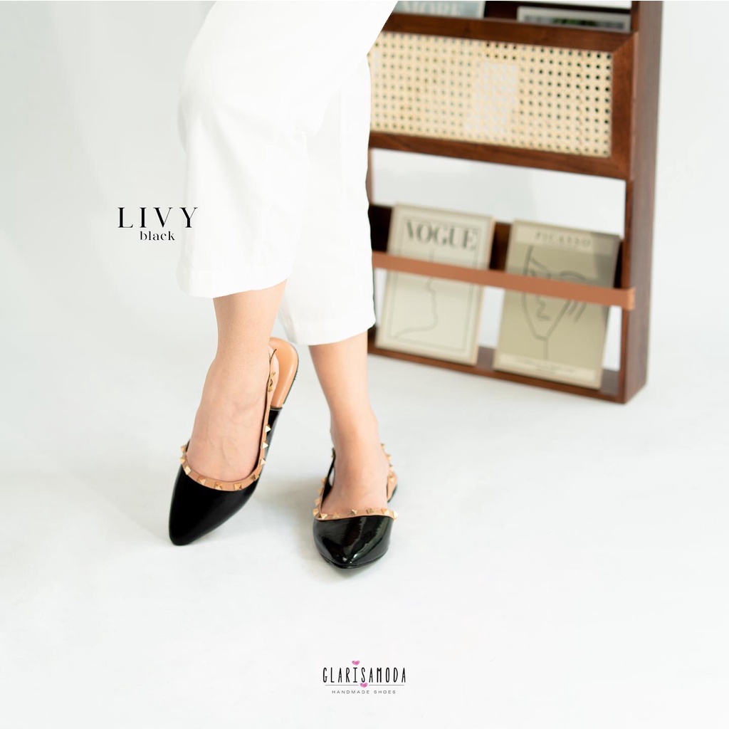 GLARISAMODA Livy Sepatu sandal wanita gold Sepatu Kerja Wanita Sandal Nyaman