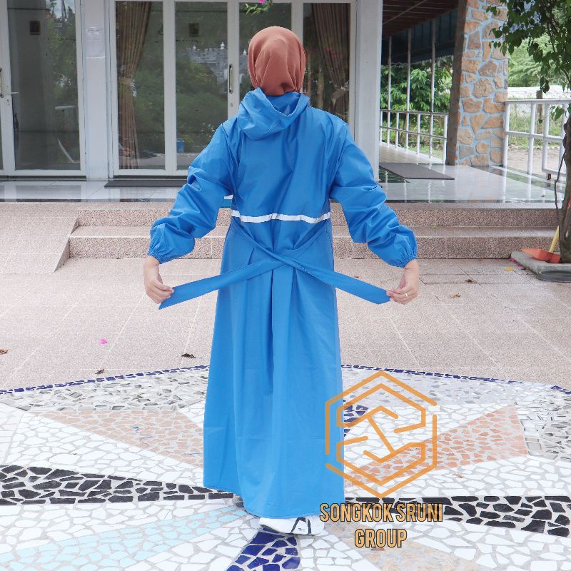 JAS HUJAN GAMIS MUSLIMAH SYARI SRUNI PREMIUM RAINCOAT BAHAN PVC 025 TEBAL ELASTIS LENTUR KUAT TERLARIS MURAH ORIGINAL MANTEL MANTOL  JAS HUJAN WANITA MUSLIMAH BUKAN SCORPIO EXTRIM AXIO AKULA HCS