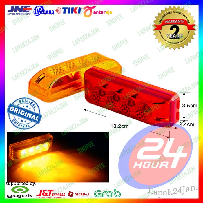 Lampu samping bak truk, lampu LED samping mobil truk, lampu LED truk 24V, LED Side Lamp 24V / LED Si