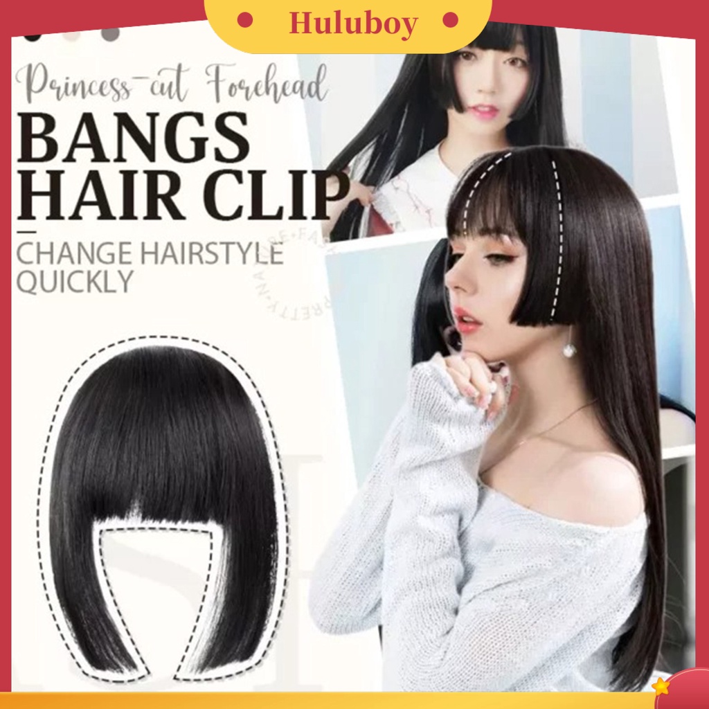 Rambut Poni Palsu Extensions Bahan Serat Suhu Tinggi Untuk Pakaian