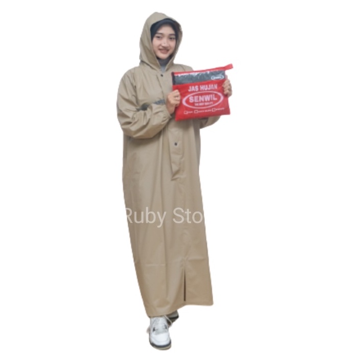 Jas Hujan Cewek Jumbo Model Gamis Syar'i By Senwil Mantel Ujan Bigsize Tebal Lentur Wanita Muslimah Shar'i Waterproof Hijab Perempuan Syari Terusan Rok Hijas Best Quality Raincoat