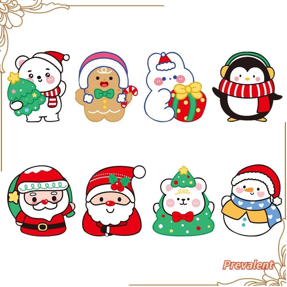 Preva 5PCS Kartu Berkah Lipat Kartun Merry Christmas Kreatif Lucu