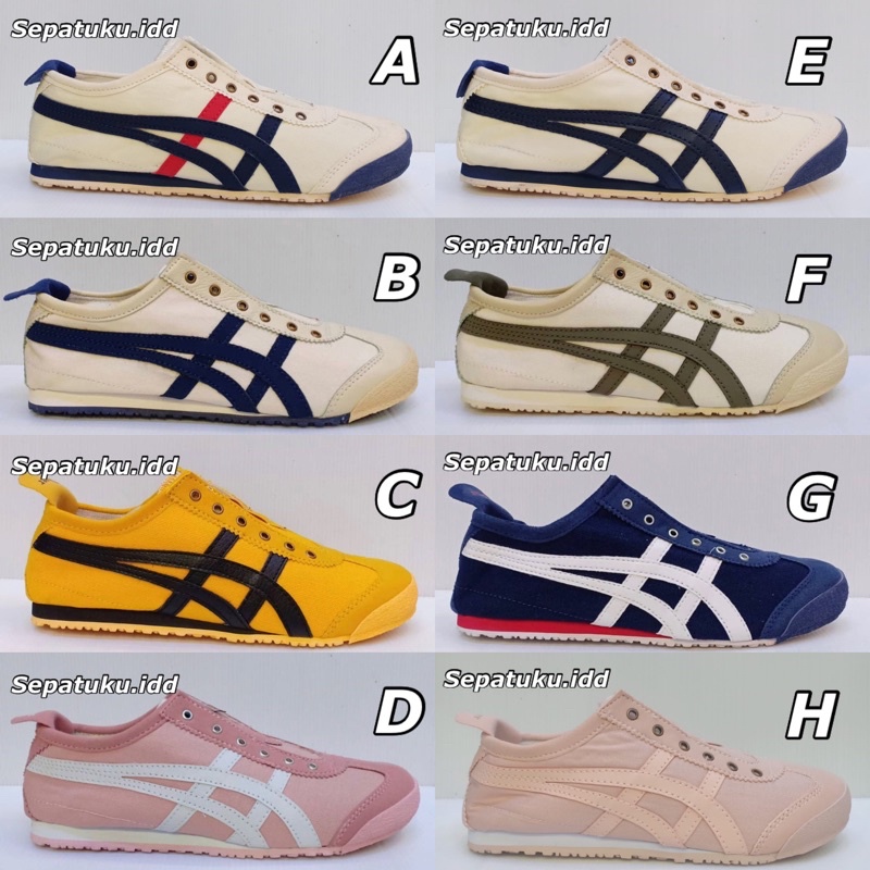 PROMO SEPATU ON1TSUKA T1G€R SL1P 0N WOM€N BAHAN KANVAS ( BISA COD )