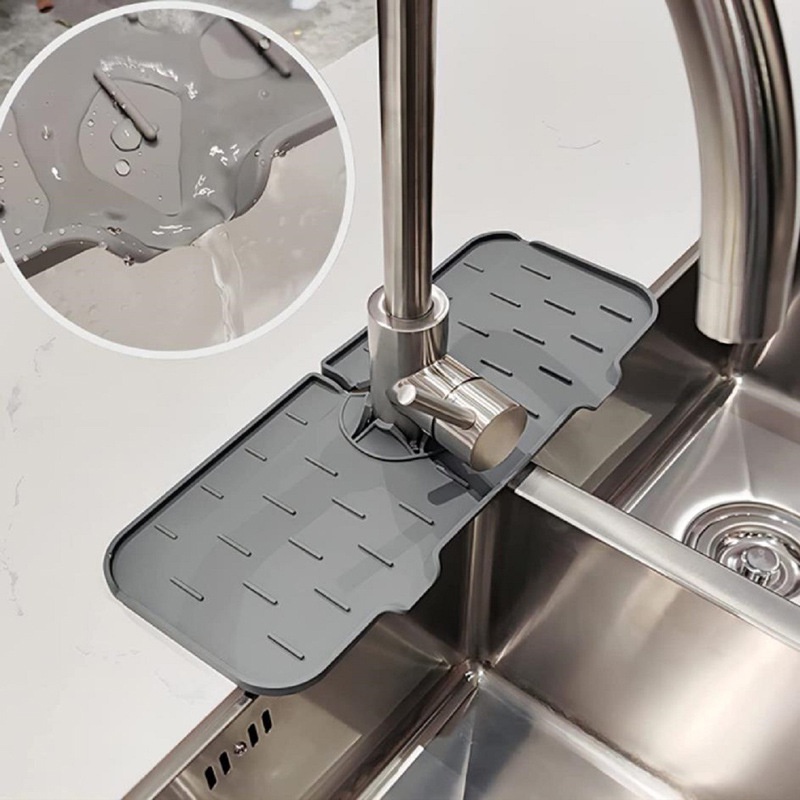 【COD】Faucet Wasted Splash Guard/alas Pelindung Keran Wastafel/Faucet Silicone Absorbent Matk