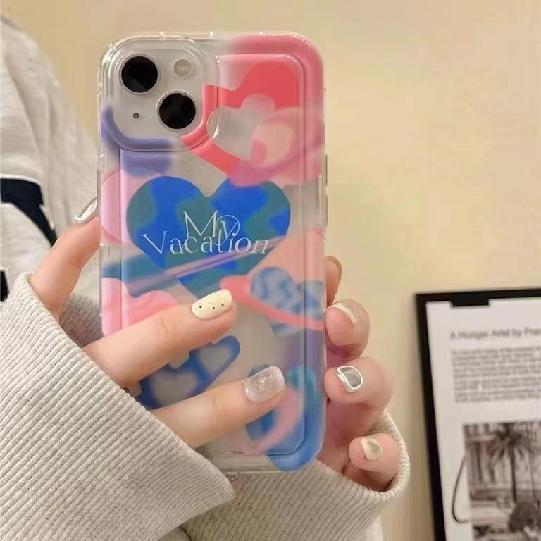 IPHONE Love Soft Phone Case Kompatibel Untuk Iphone14 13 12 11 Pro XS Max X XR 78 6 6S Plus Casing Transparan Shockproof TPU Cover