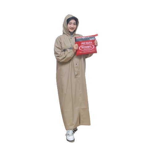 Jas Hujan Wanita Model Gamis Syar'i By Senwil Mantel Ujan Bigsize Tebal Lentur Kuat Jumbo Muslimah Shar'i Waterproof Hijab Perempuan Syari Terusan Rok Cewek Best Quality Raincoat